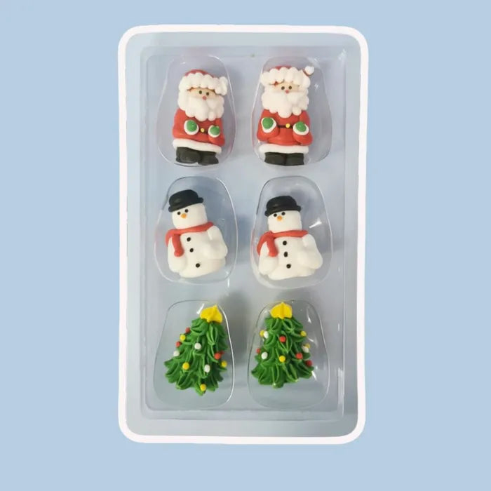Christmas 3D Figures Sugar Decorations 6pk