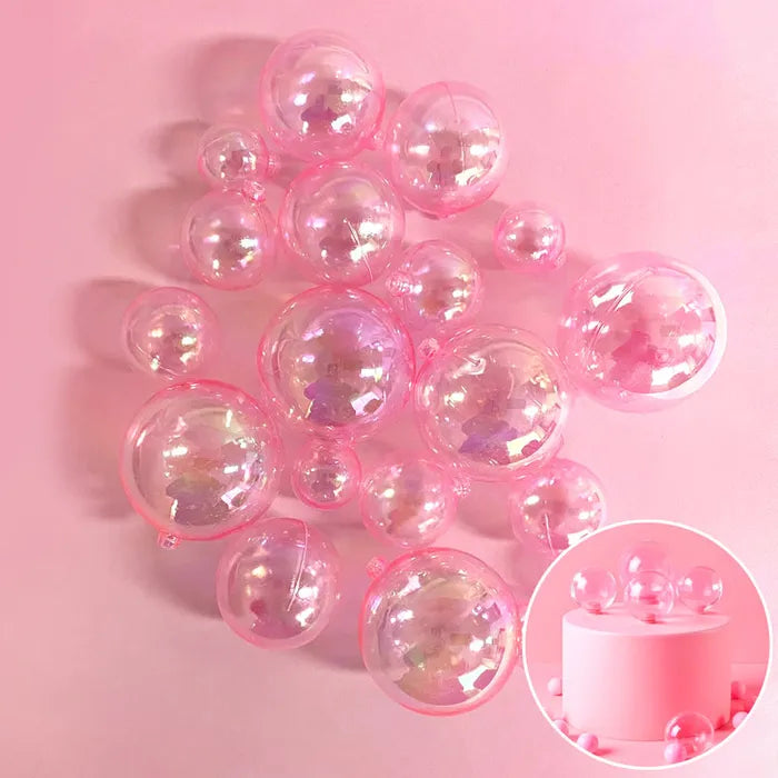 Iridescent Pink Cake Ball Toppers 20pk