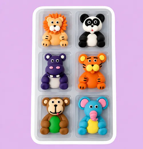 Large Safari Animals Sugar Icing Decorations 6pk