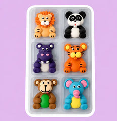 Large Safari Animals Sugar Icing Decorations 6pk