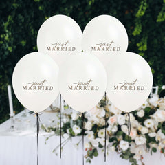 Just Married Balloons 5pk