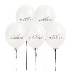 Just Married Balloons 5pk