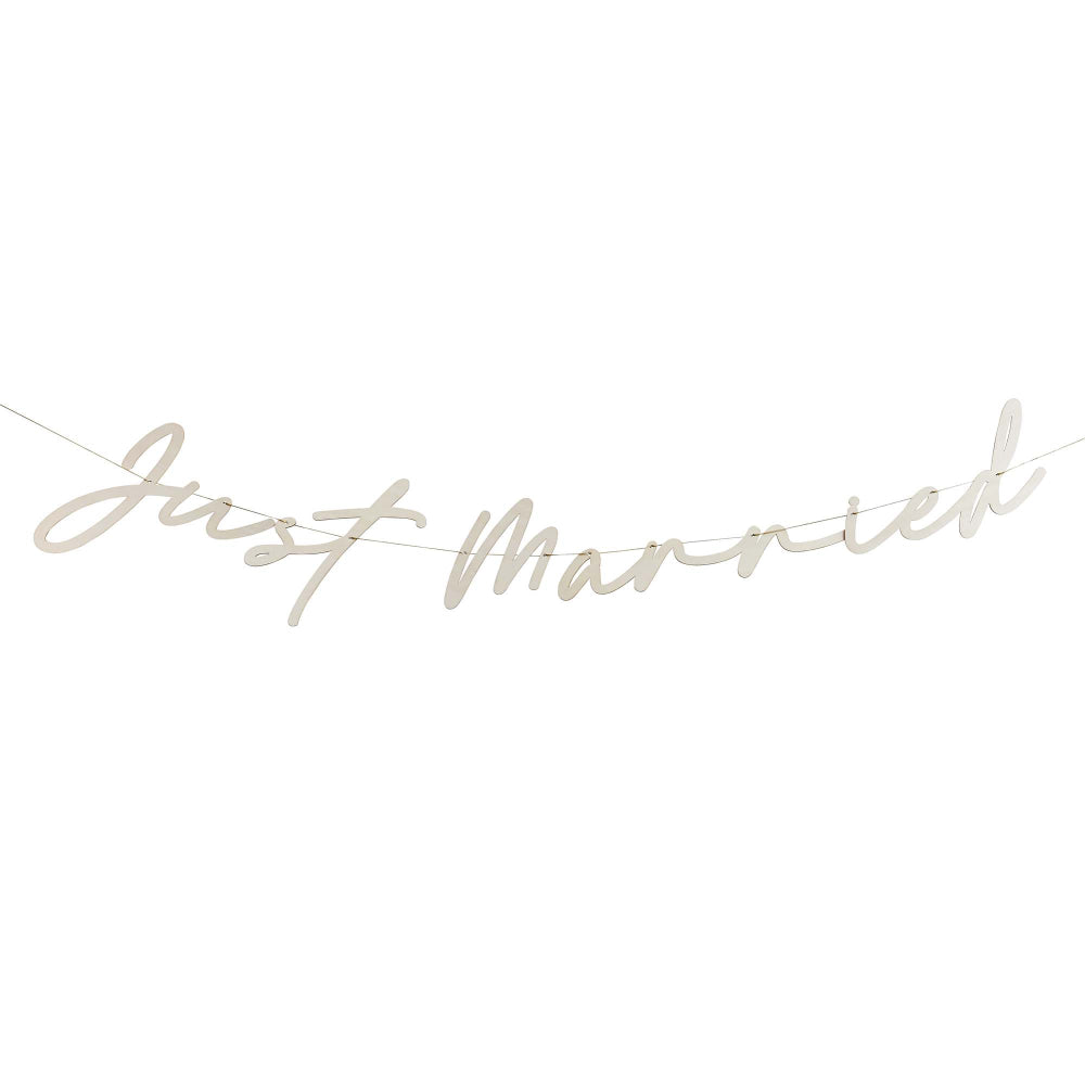 Wooden Just Married Banner