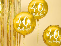 Gold 40th Birthday Foil Balloon