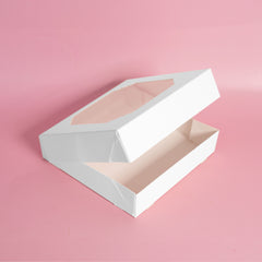 White Scalloped Large Cookie Box 5pk