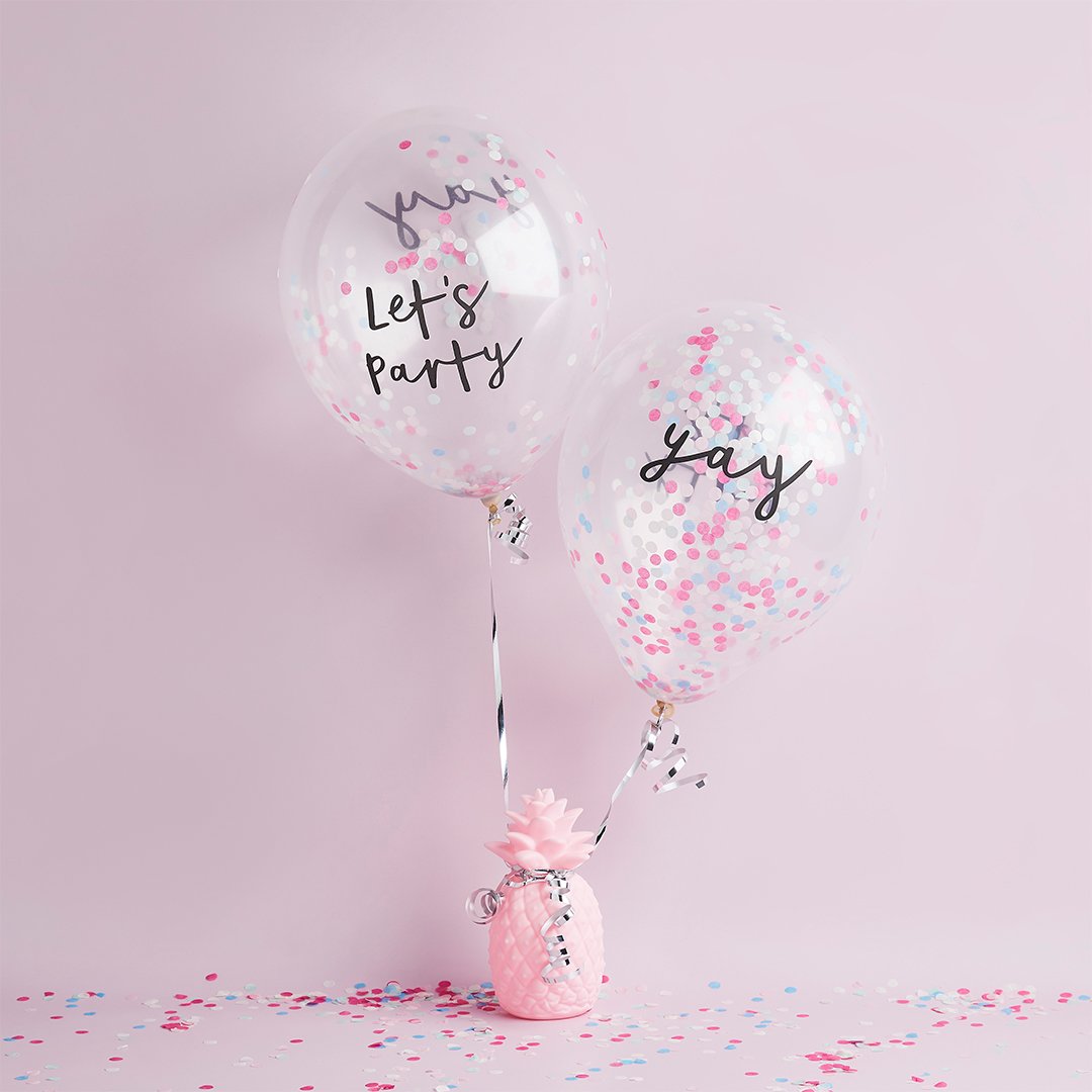 Let's Party & Yay Confetti Balloons 5pk