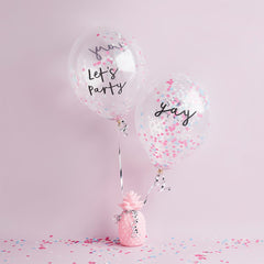 Let's Party & Yay Confetti Balloons 5pk