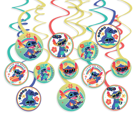 Lilo & Stitch Hanging Spiral Decorations 12pk