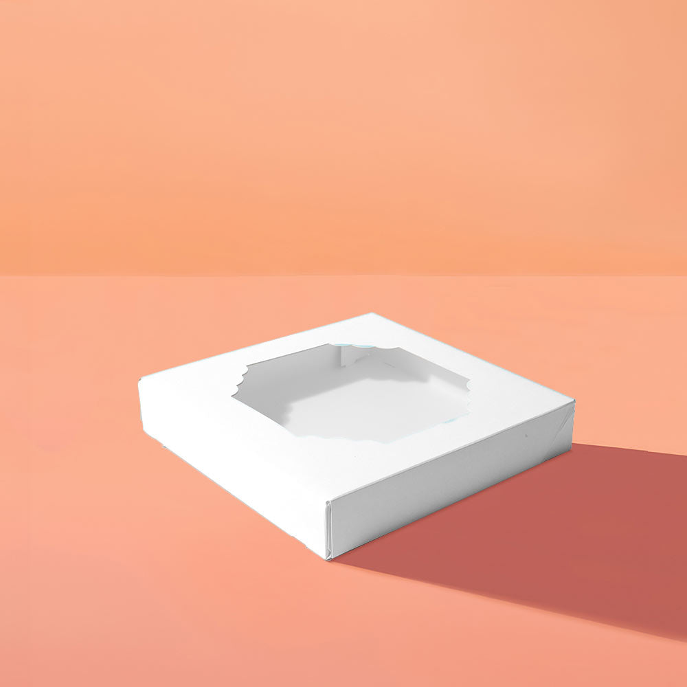 White Scalloped Medium Cookie Box 5pk