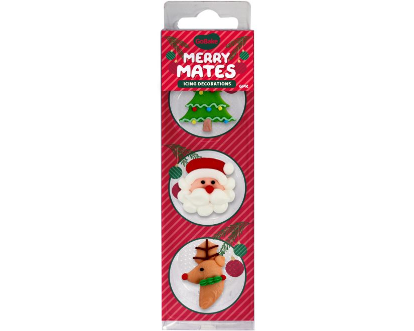 Merry Mates Icing Decorations 6pk