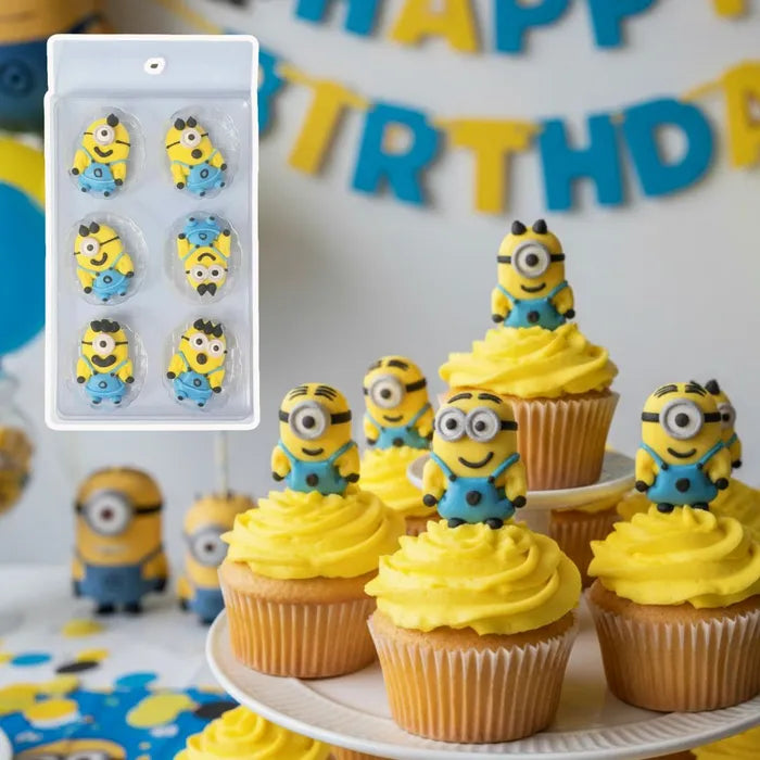 Minions Sugar Icing Decorations 6pk