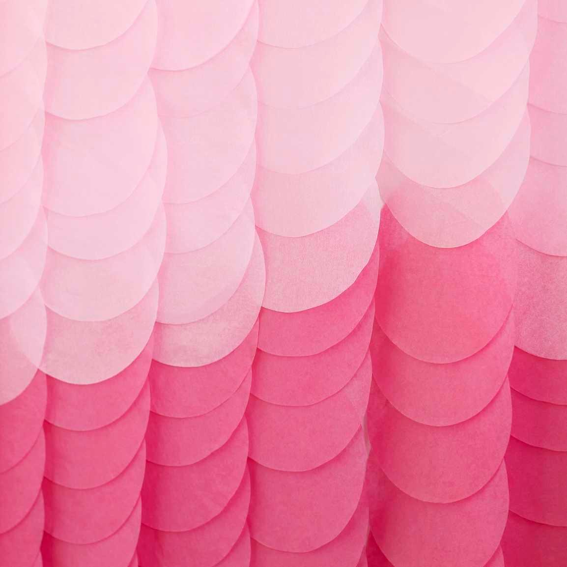 Pink Ombre Tissue Paper Disc Party Backdrop