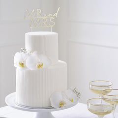 Gold Mr & Mrs Wedding Cake Topper