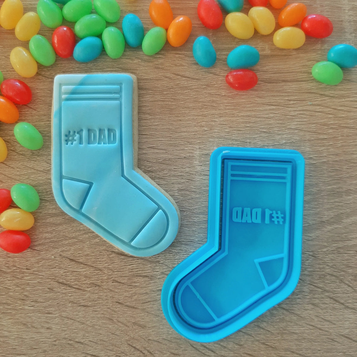 #1 Dad Sock Cookie Cutter & Fondant Stamp