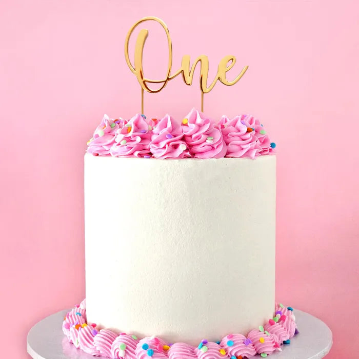Gold One Metal Cake Topper