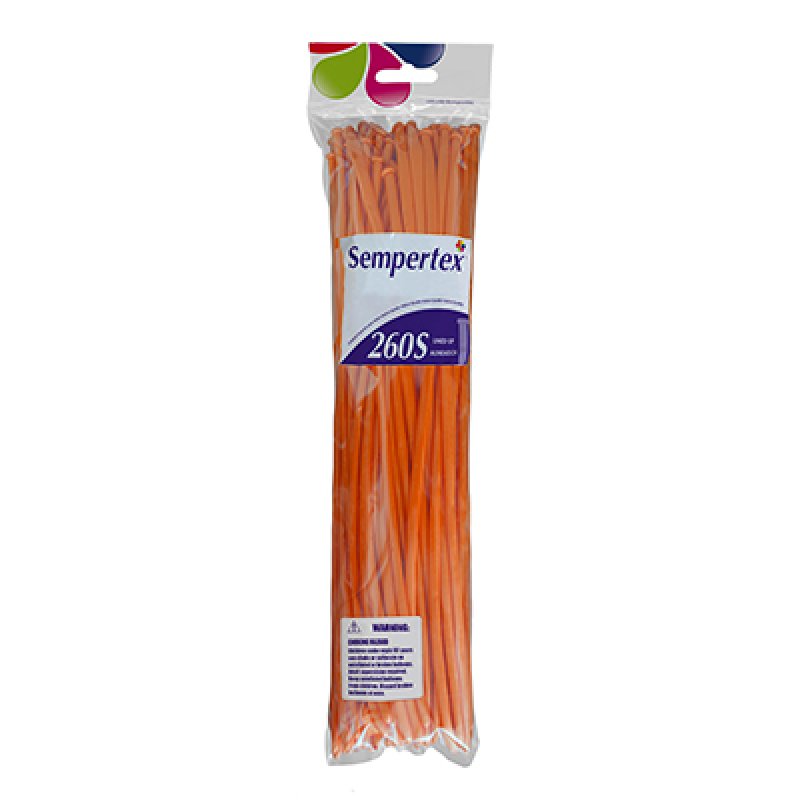Orange 260T Modelling Twisting Balloons 50pk