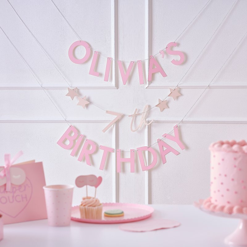 Pink Customisable Birthday Bunting