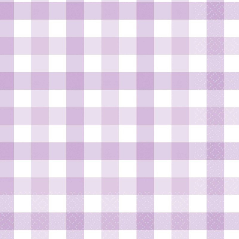 Pastel Purple Gingham Napkins 16pk