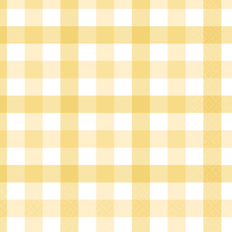 Pastel Yellow Gingham Napkins 16pk
