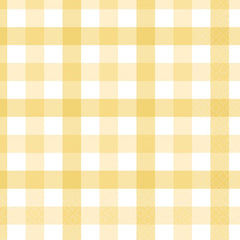 Pastel Yellow Gingham Napkins 16pk