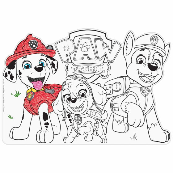 Paw Patrol Colour In Placemats 8pk