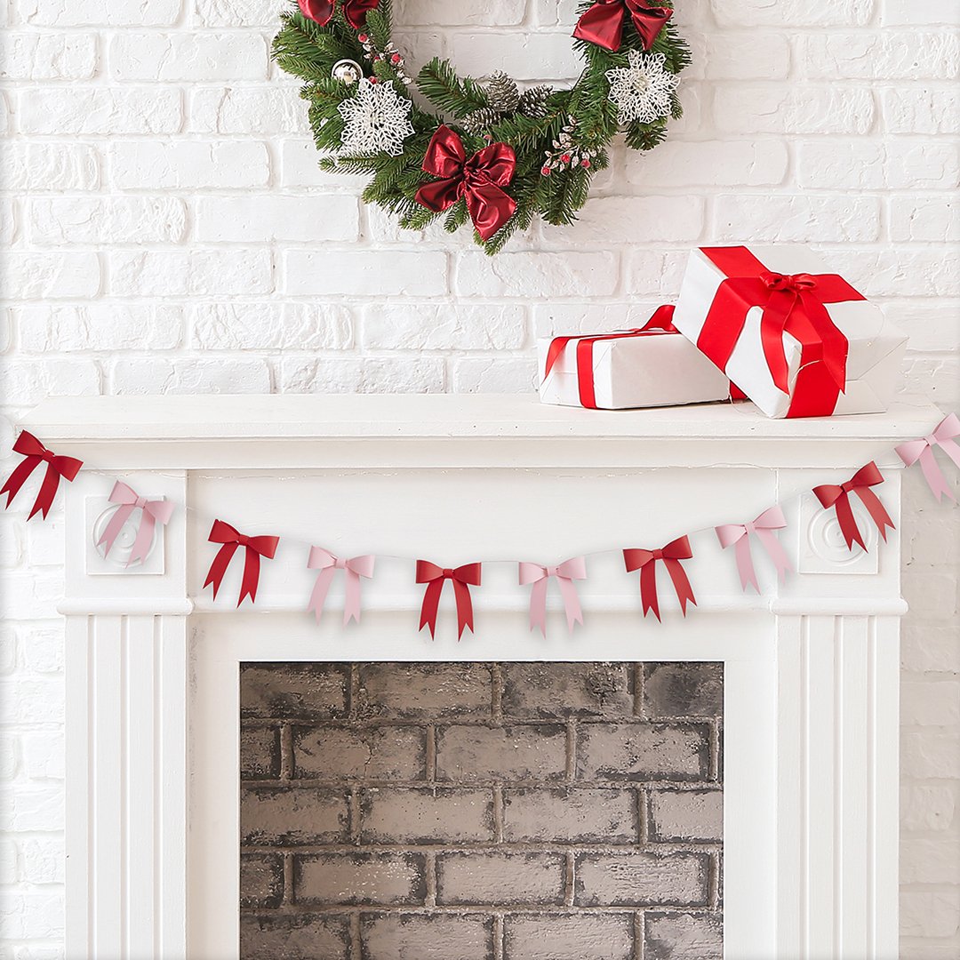 Pink & Red Bow Garland