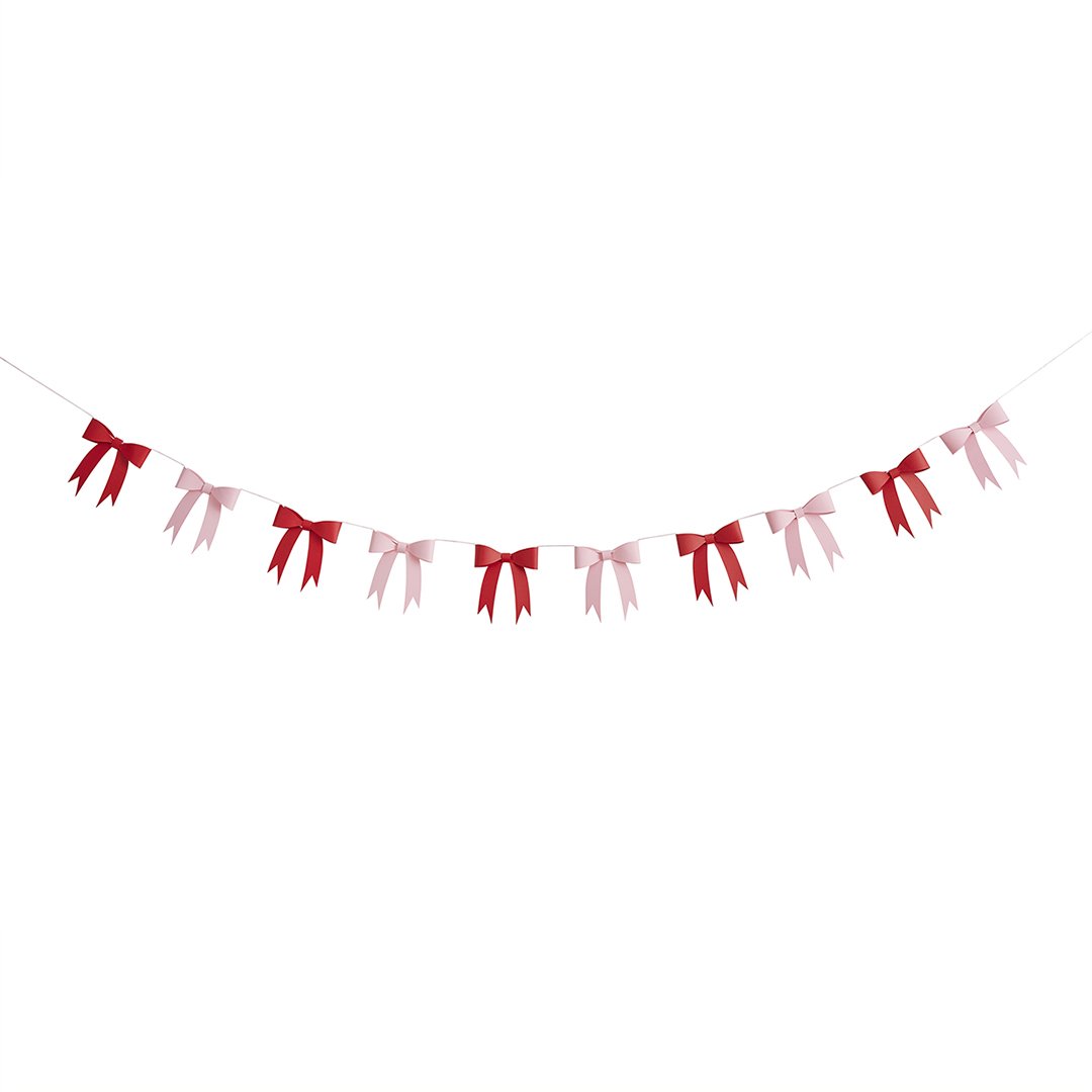 Pink & Red Bow Garland
