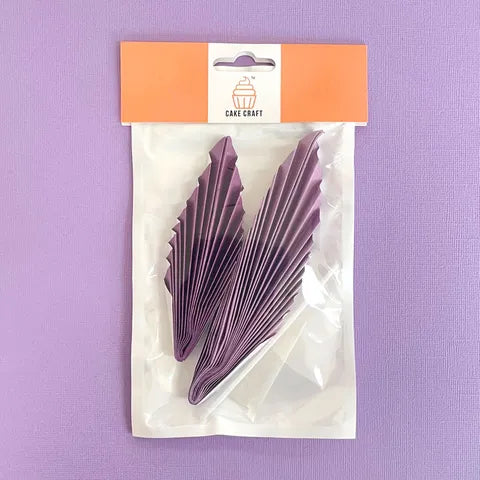 Purple Deco Paper Fan Cake Toppers 2pk