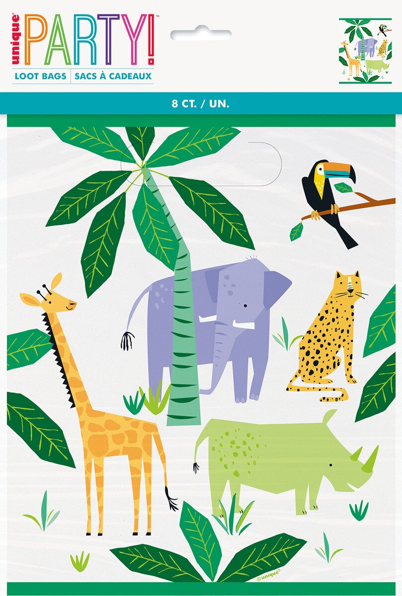 Animal Safari Loot Bags 8pk