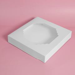 White Scalloped Large Cookie Box 5pk