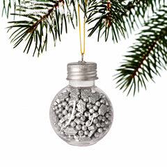 Silver Noel Sprinkle Orb Decorations