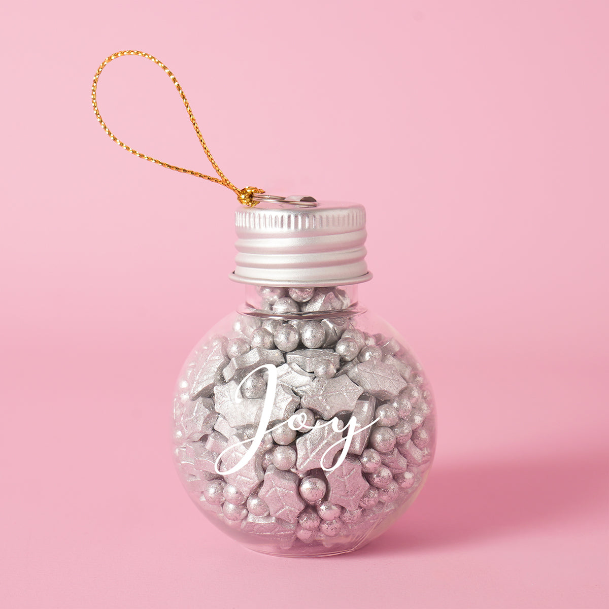 Silver Noel Sprinkle Orb Decorations