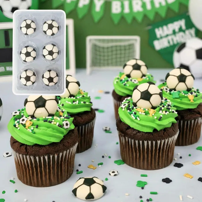 Soccer Sugar Icing Decorations 6pk