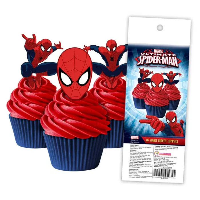 Spider-Man Edible Wafer Cupcake Toppers 16pk