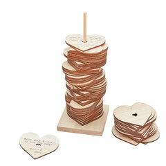 Botanical Wedding Wooden Stacking Heart Guest Book Alternative
