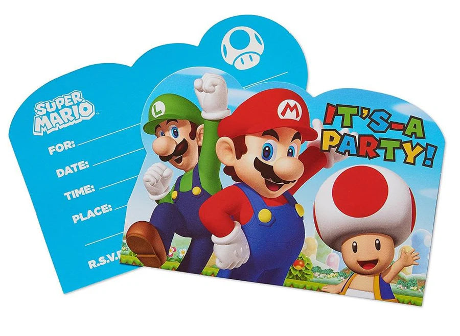 Super Mario Brothers Invitations 8pk
