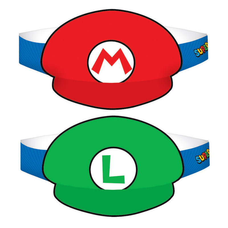 Super Mario Brothers Party Hats 8pk