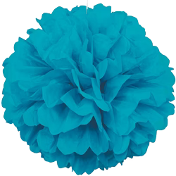 Teal Blue Pom Pom Puff Ball