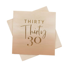 Gold Foiled Thirty Napkins 16pk