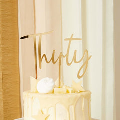 Gold Thirty Acrylic Cake Topper