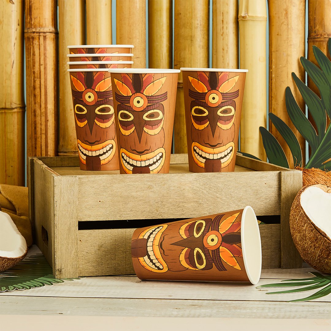 Tropical Tiki Paper Cups 8pk