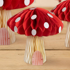 Honeycomb Toadstool Decorations 3pk