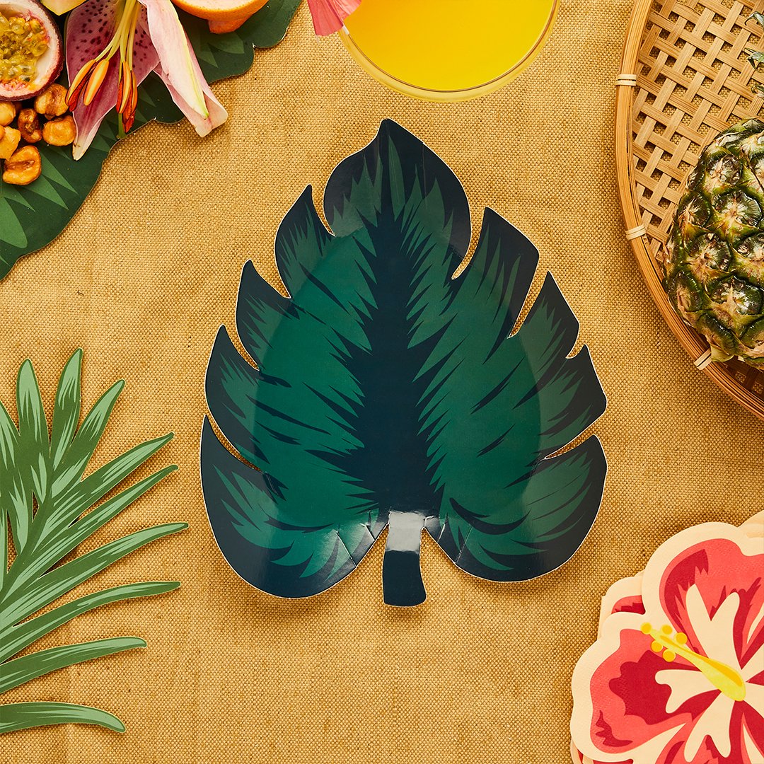 Tropical Leaf Shaped Plates 8pk