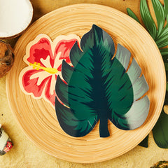 Tropical Leaf Shaped Plates 8pk