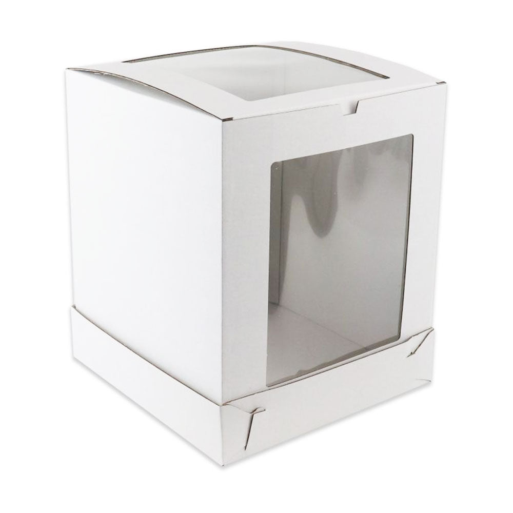 Tall Dual Window Cake Box 10x10x12in (25cm x 25cm x 30cm high)