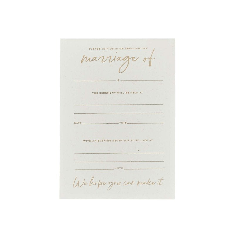 Gold Foiled Wedding Day Invitations