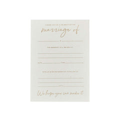 Gold Foiled Wedding Day Invitations
