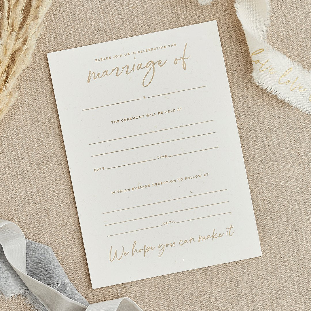 Gold Foiled Wedding Day Invitations