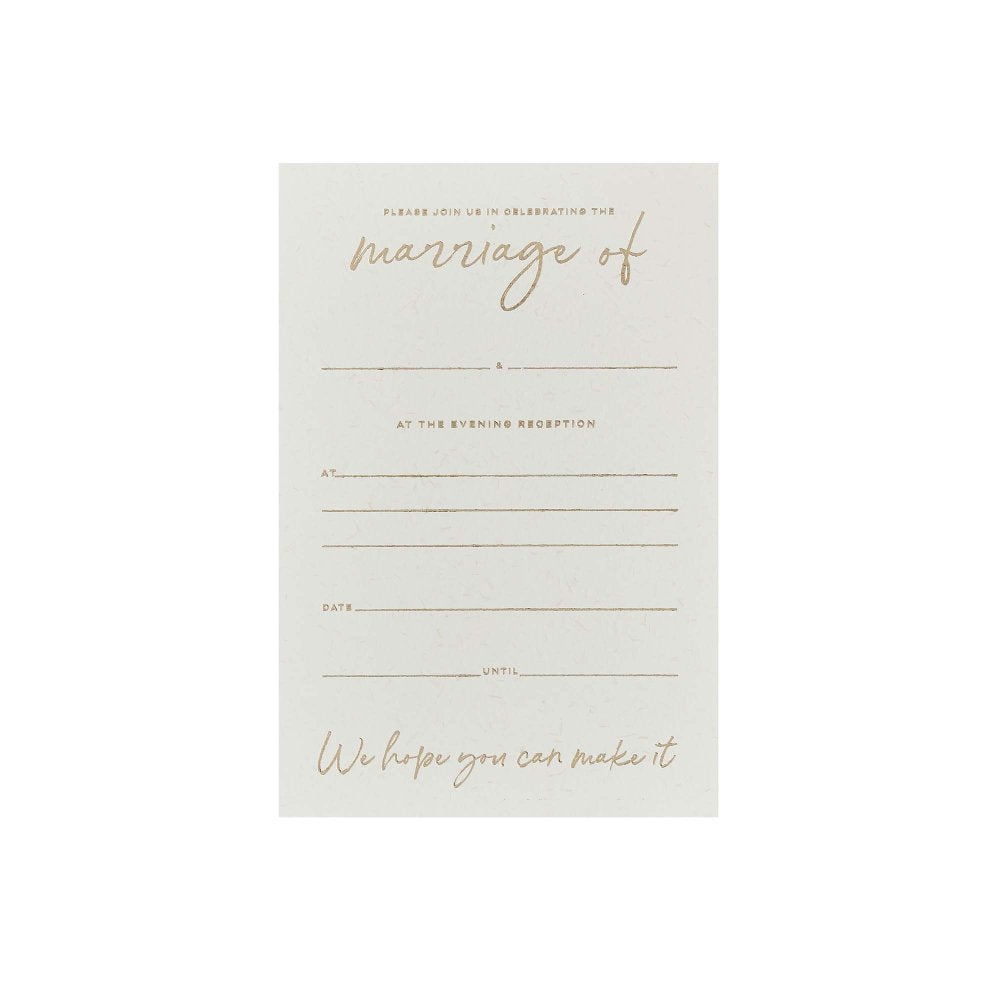 Gold Wedding Reception Invitations