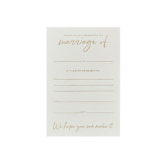 Gold Wedding Reception Invitations